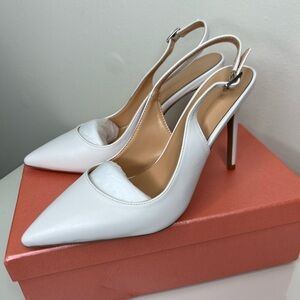 Elegant White Slingback Heels